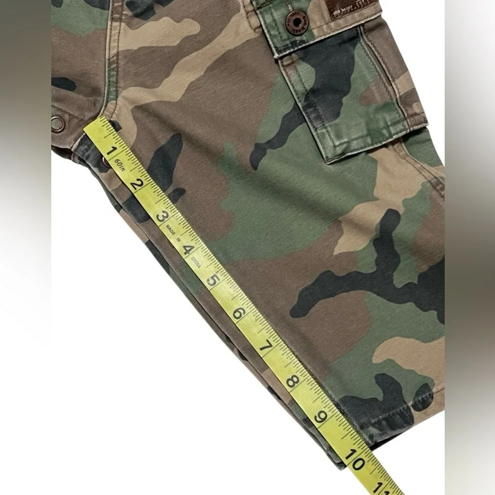 OshKosh b'gosh Vestbak Camo Cargo Overalls 18 Months Snap Leg Distressed Army